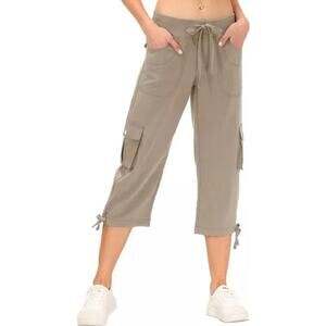 Mofiz Women's Cargo Capris Pants Loose Fit Casual Hiking Pants Lightweight 4XL
